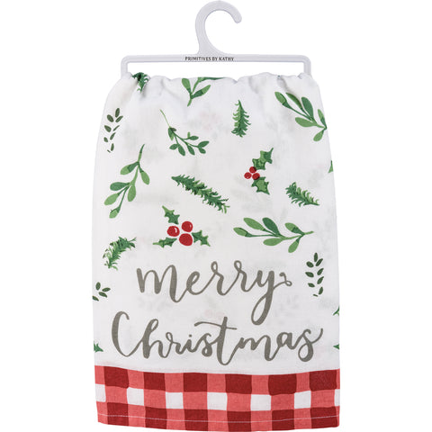 Merry Christmas Holly Towel