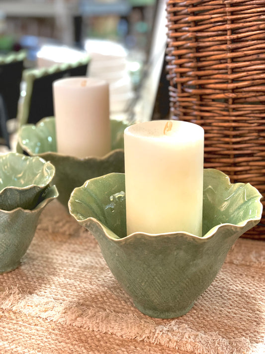 7.5" LIGHT GREEN GLAZED PLANTER