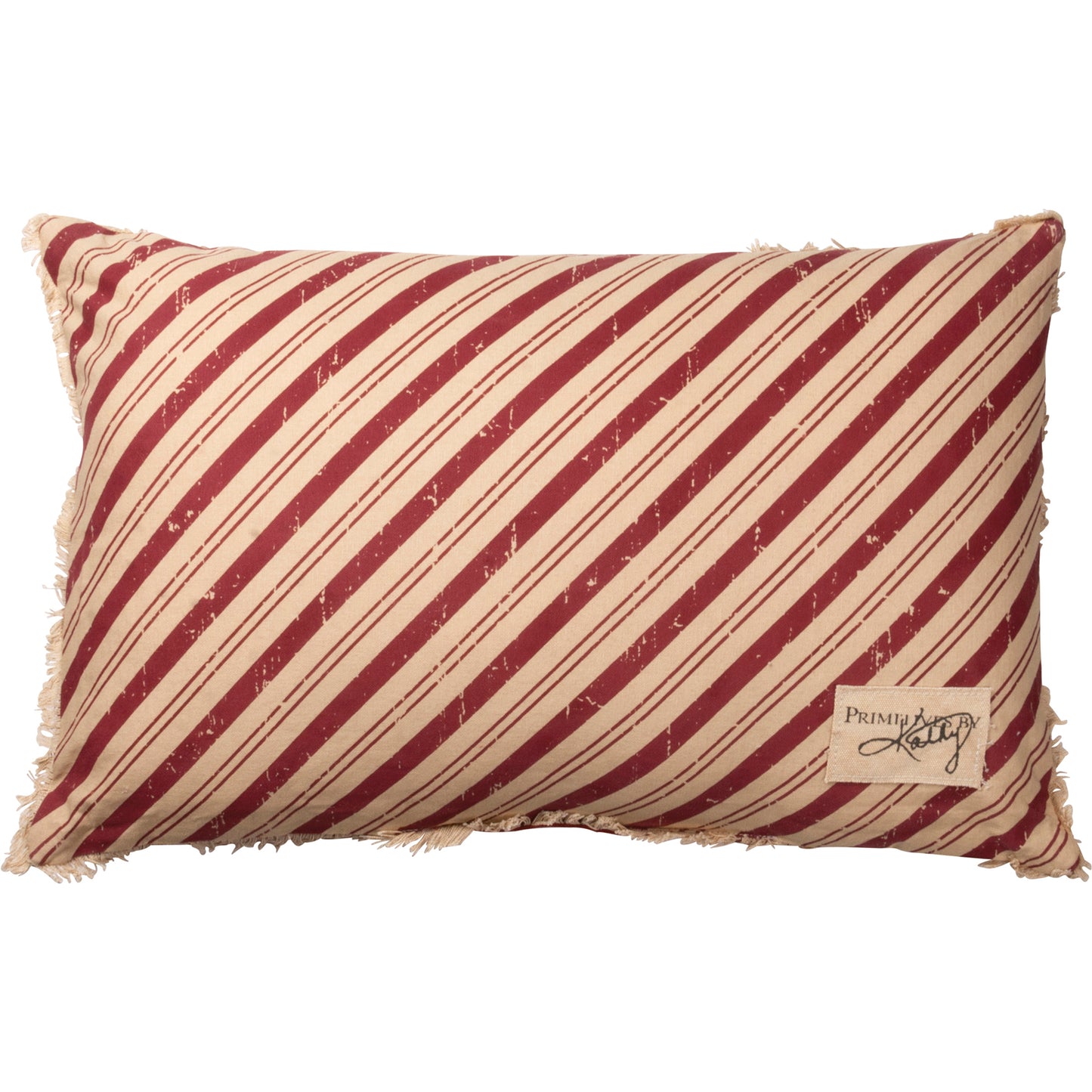 Believe Candy Striped Canvas Pillow