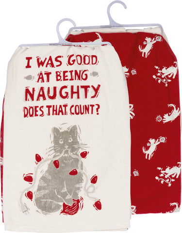Being Naughty Does That Count Kitchen Towel Set