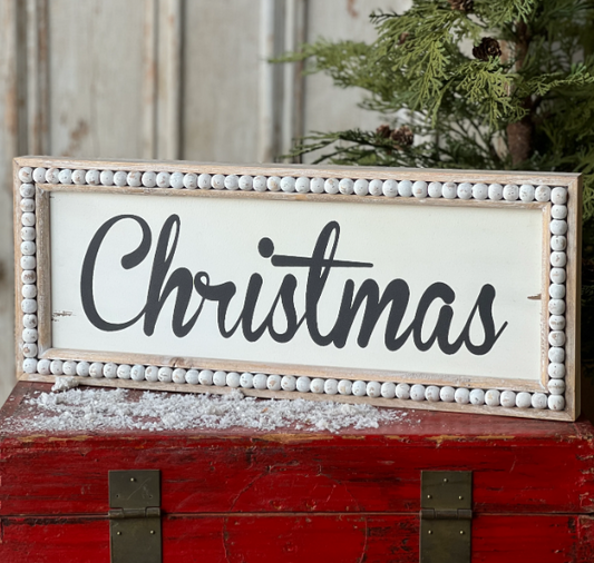 SUPER DEAL!  CHRISTMAS WOODEN BEADED SIGN