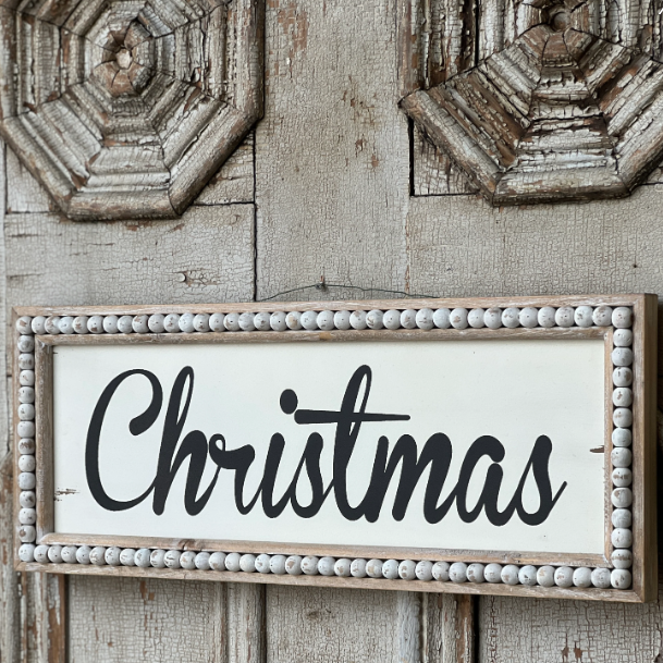 SUPER DEAL!  CHRISTMAS WOODEN BEADED SIGN