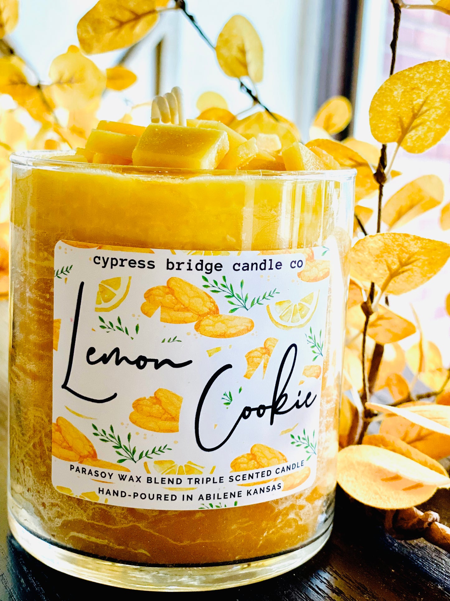 LEMON COOKIE 17+oz Chippy Top Jar Candle