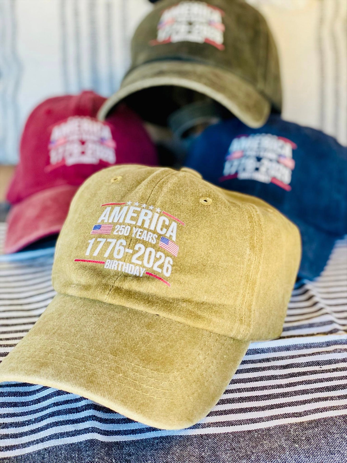 AMERICA'S BIRTHDAY CAP - SUPER DEAL - 4 COLORS