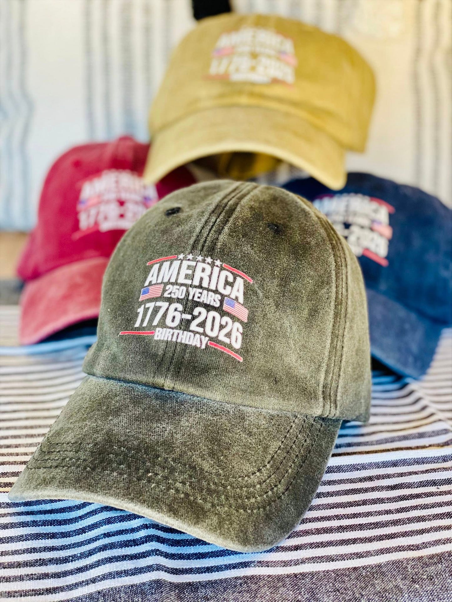 AMERICA'S BIRTHDAY CAP - SUPER DEAL - 4 COLORS