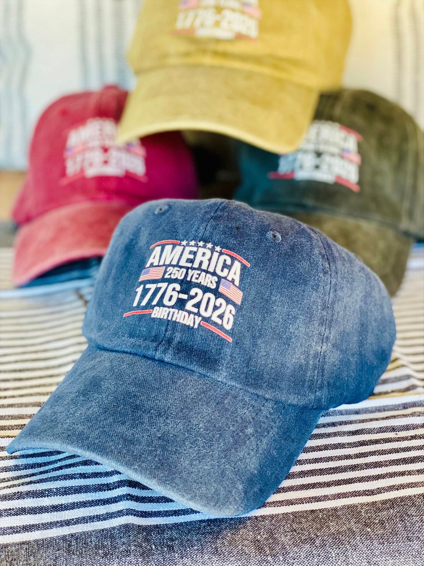 AMERICA'S BIRTHDAY CAP - SUPER DEAL - 4 COLORS