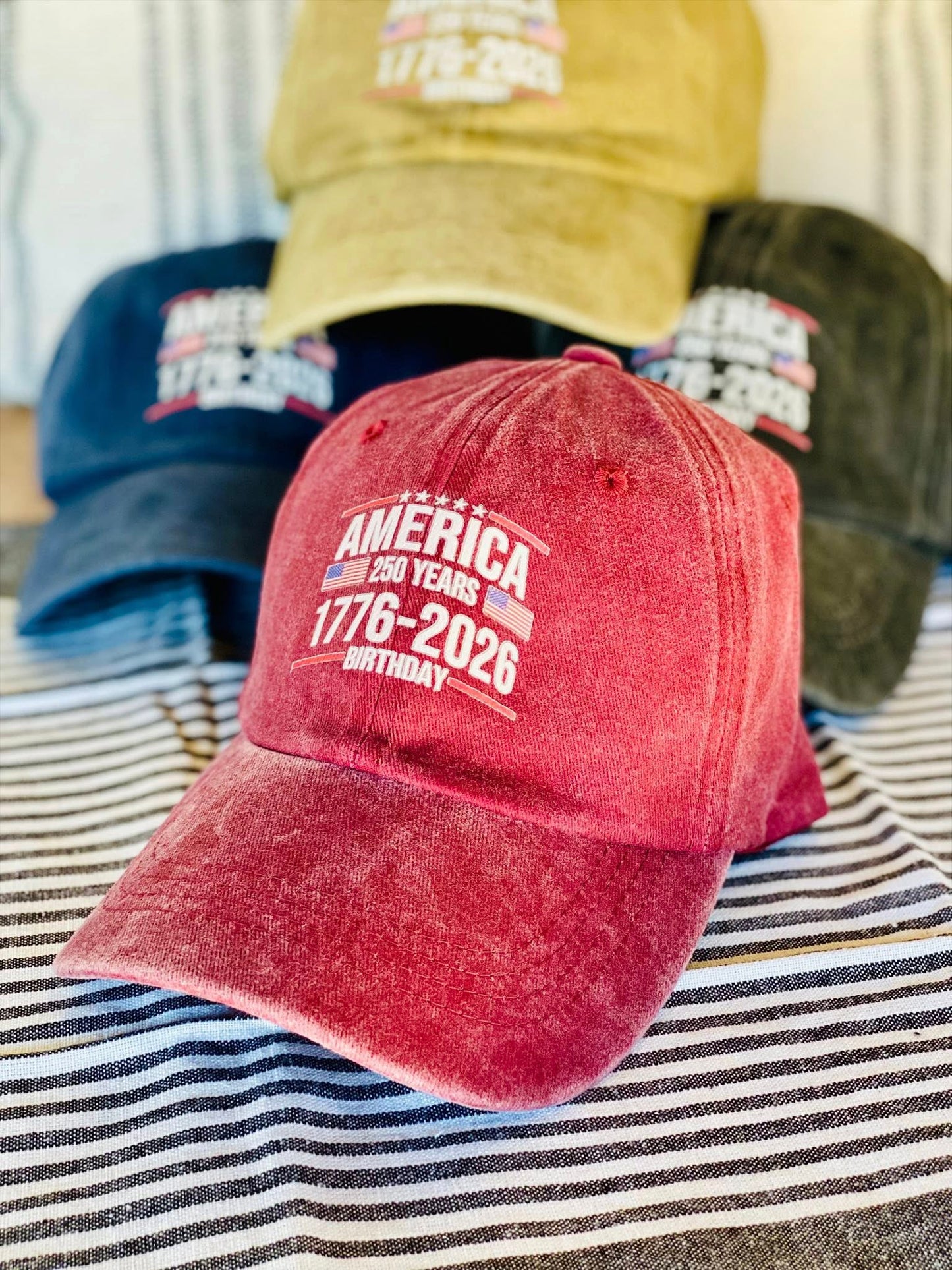 AMERICA'S BIRTHDAY CAP - SUPER DEAL - 4 COLORS