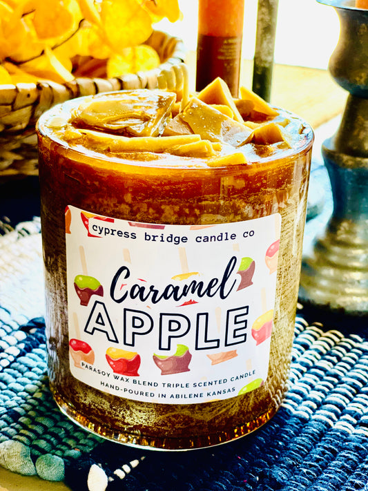 CARAMEL APPLE 17+oz Chippy Top Jar Candle