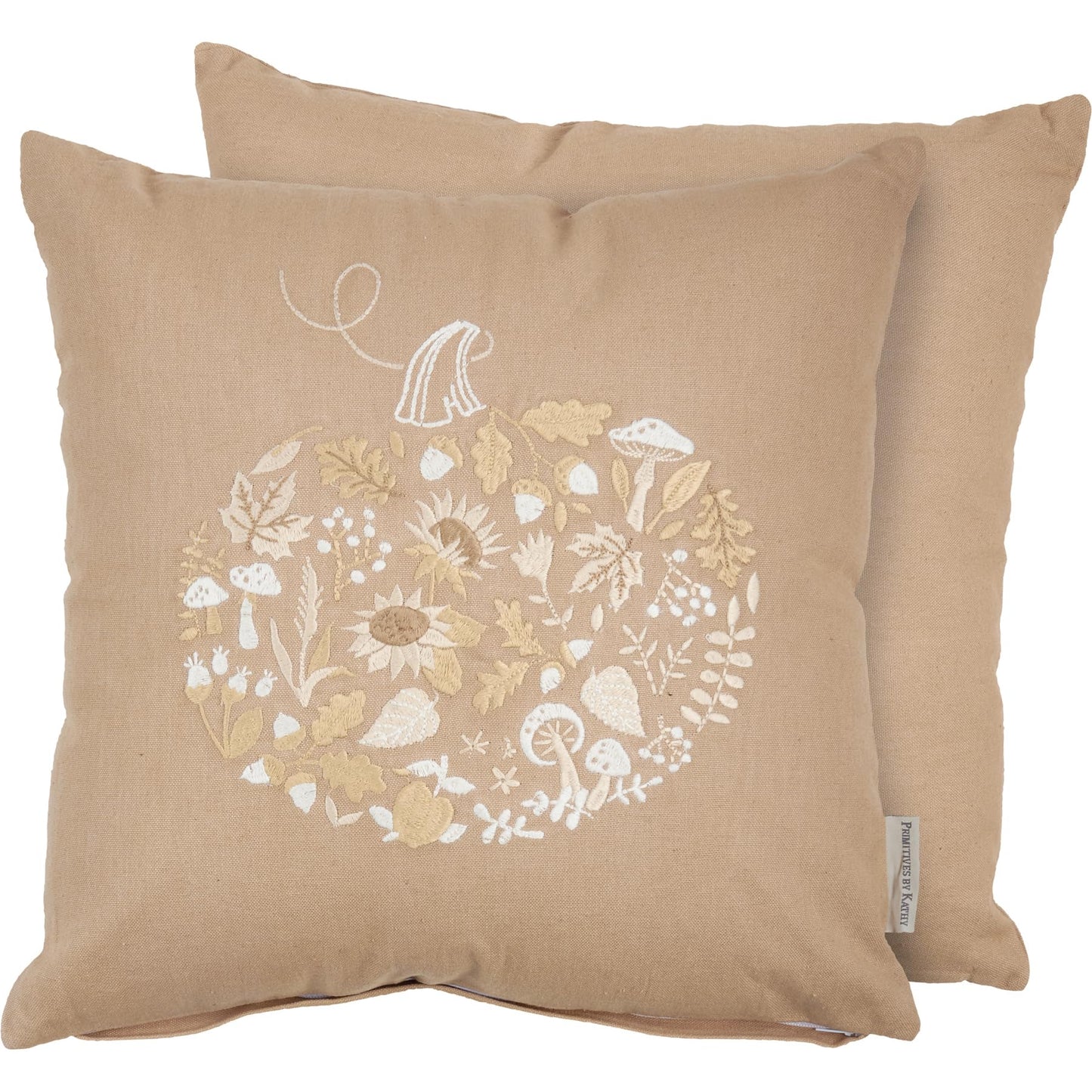 Embroidered Pumpkin Pillow 16"