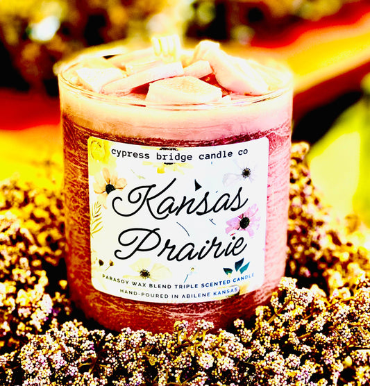 KANSAS PRAIRIE 17+oz Chippy Top Jar Candle