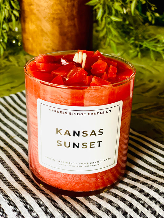 KANSAS SUNSET 17+oz Chippy Top Jar Candle