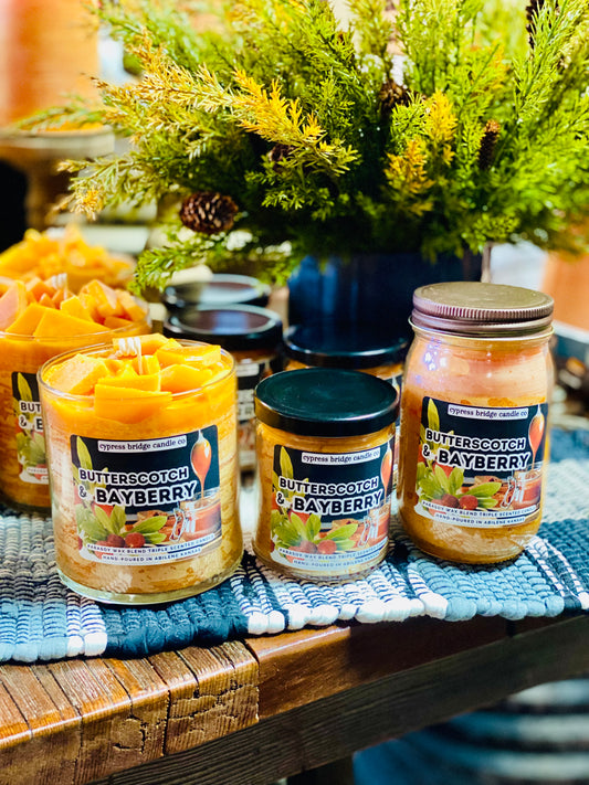 Limited Scent! BUTTERSCOTCH & BAYBERRY Jar Candles