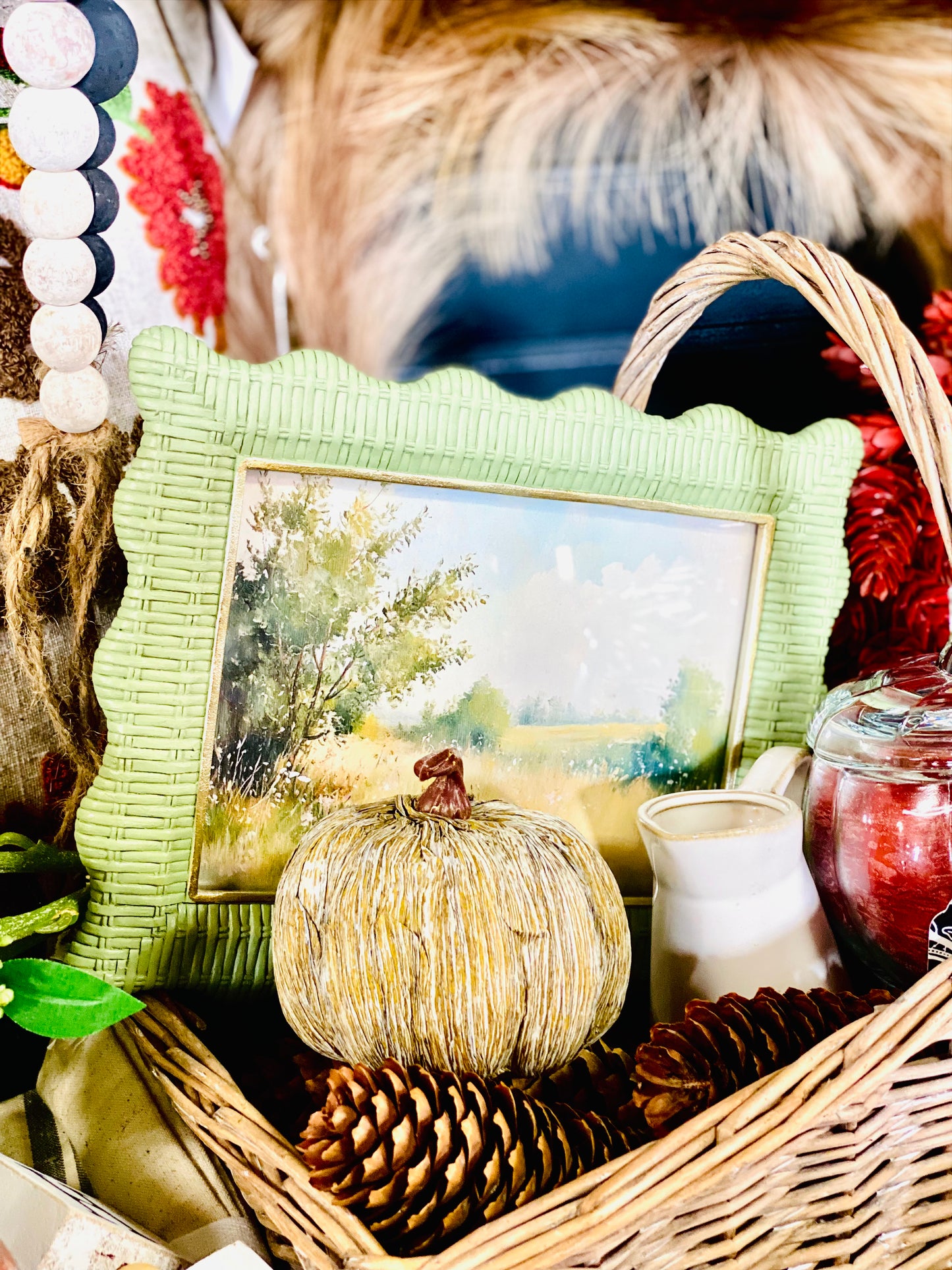 7 X 5 GREEN WEAVE LANDSCAPE FRAME