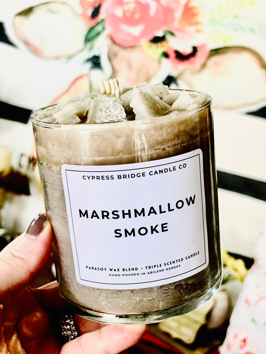 MARSHMALLOW SMOKE 17+oz Chippy Top Jar Candle