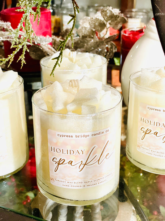 HOLIDAY SPARKLE 17oz+ Chippy Top Jar Candle