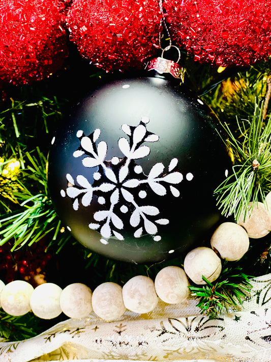 Winter Silhouette Glass Ball Ornaments SET/4