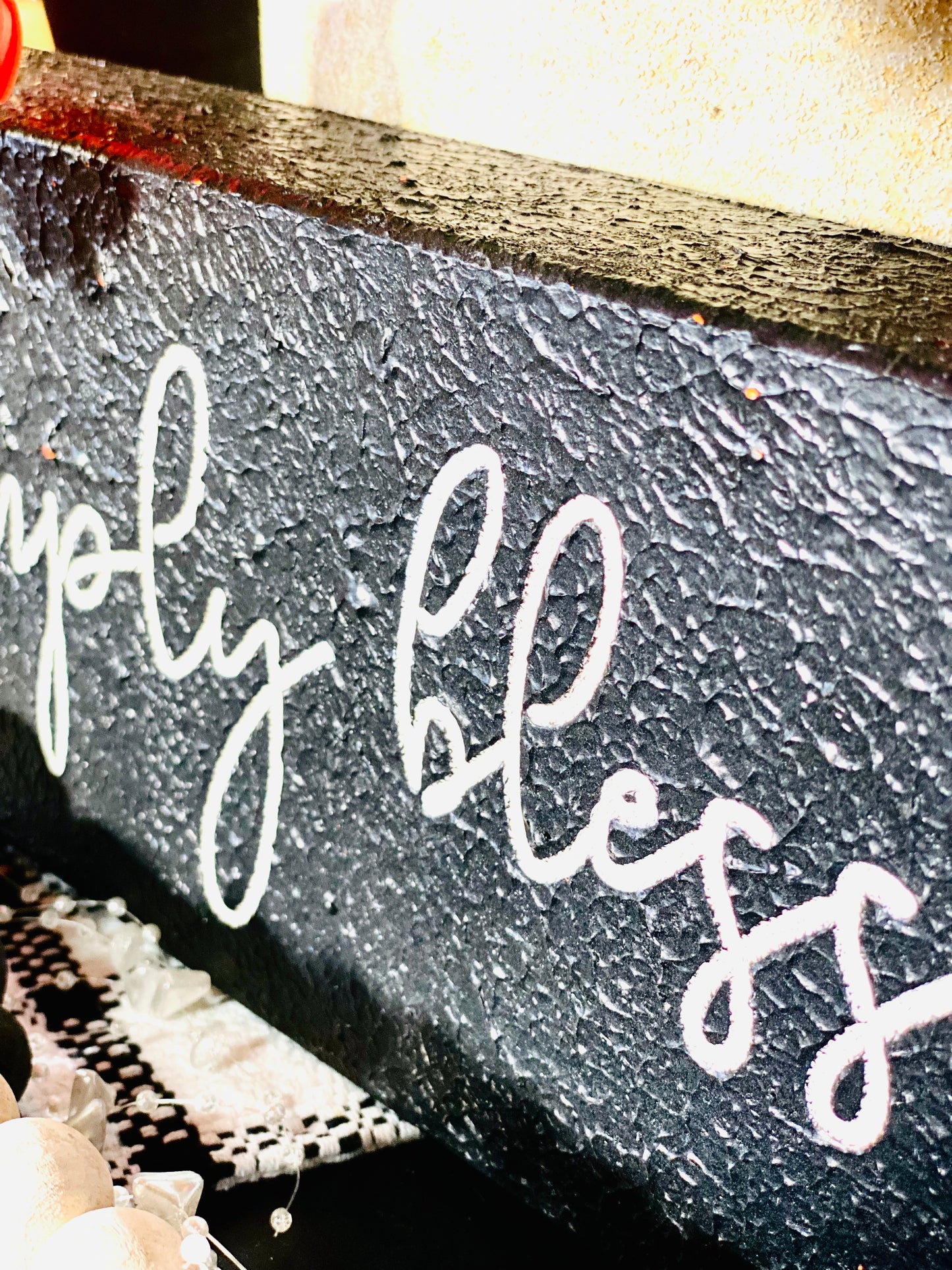 SIMPLY BLESSED Wood Sign- BLACK