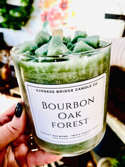 BOURBON OAK FOREST | 19+oz Chippy Top Jar Candle