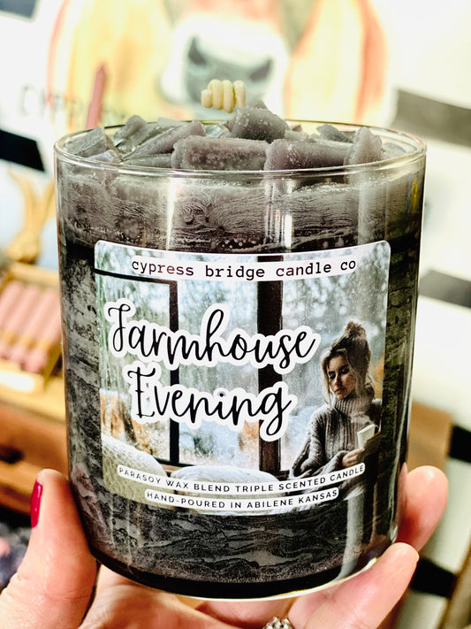 FARMHOUSE EVENING | 19+oz Chippy Top Jar Candle
