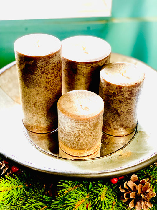 WINTER WARMTH  (scented) Pillar Candles -  5 SIZES