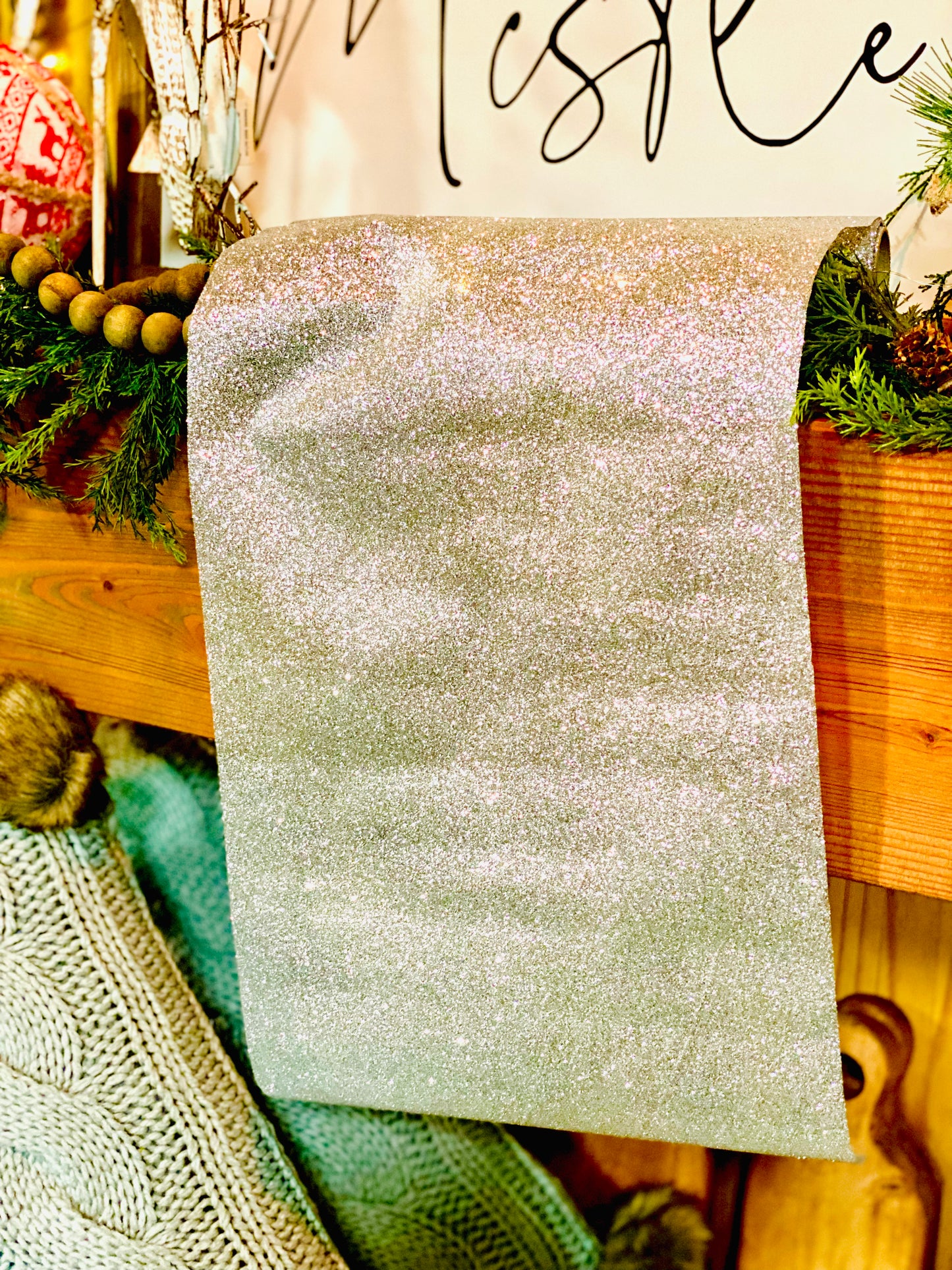 SPARKLING GARLAND  - SILVER GLITTER