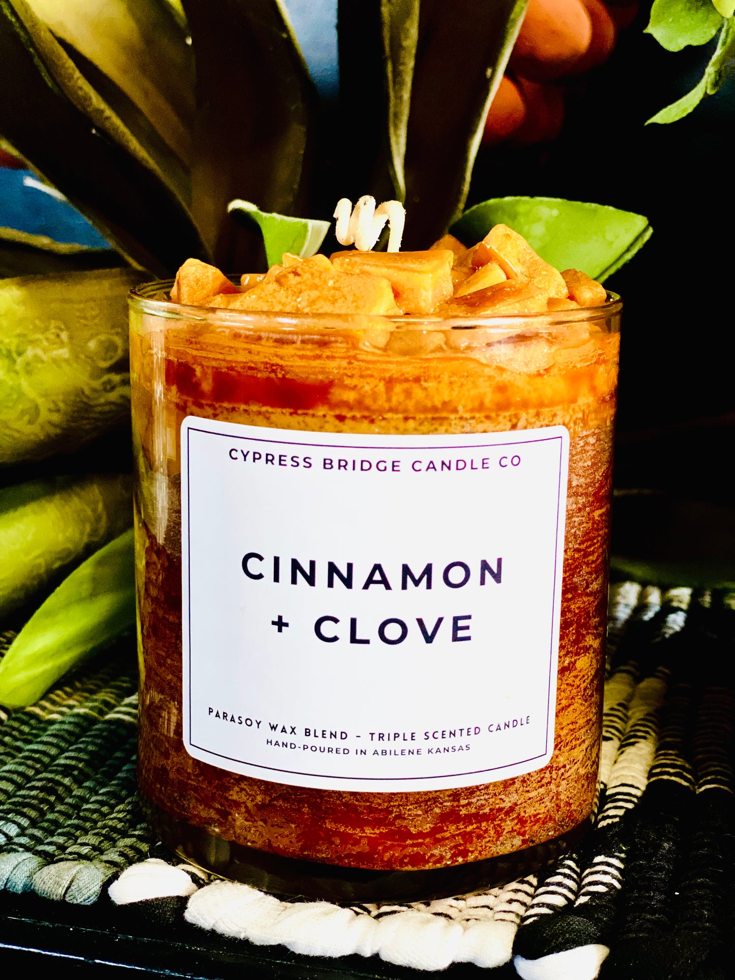 CINNAMON CLOVE 17+oz Chippy Top Jar Candle