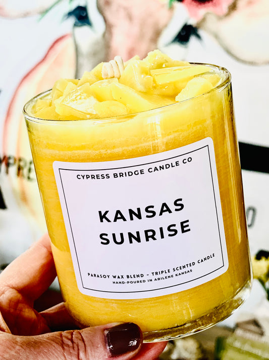 KANSAS SUNRISE 17+oz Chippy Top Jar Candle