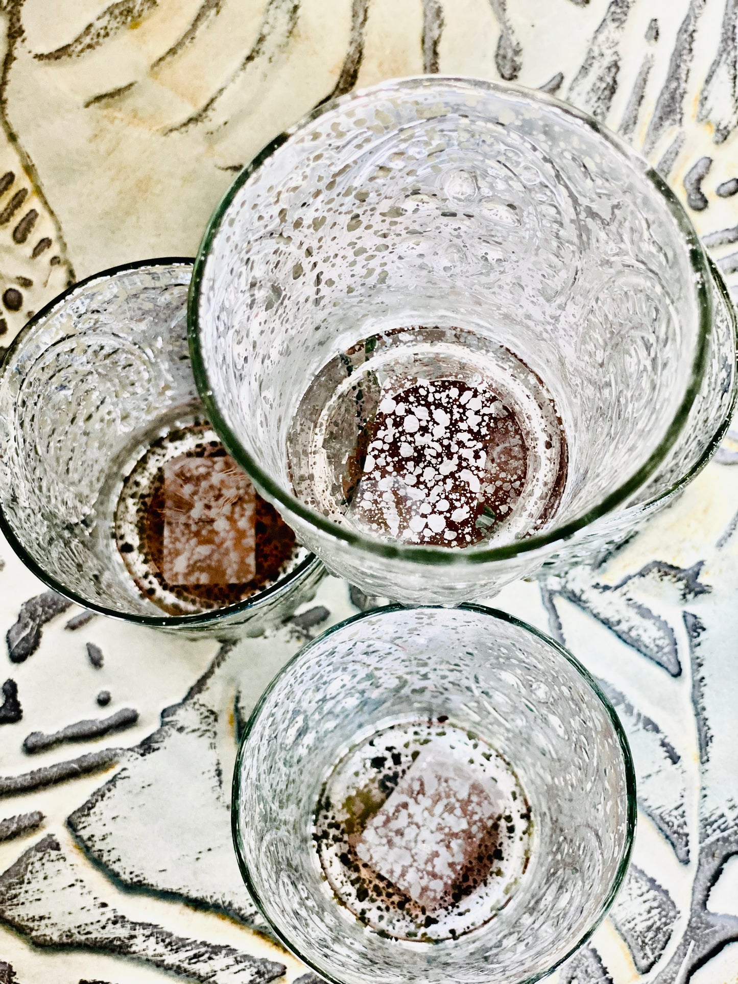 EMBOSSED SILVER FLECKED VOTIVE CUP | 3.12" H