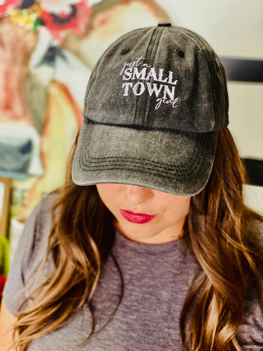 VINTAGE LOOK DISTRESSED CAP - Just a Small Town Girl