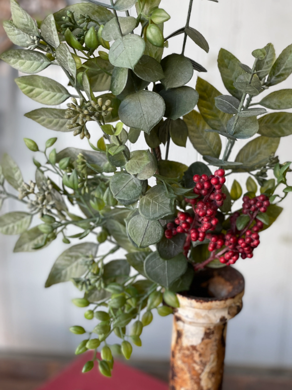 Atwood Eucalyptus & Seeds with Red Berry Spray