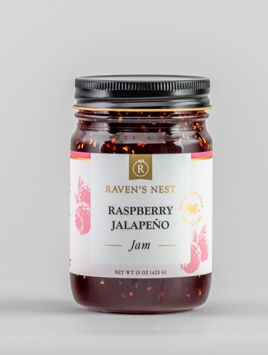 Raven's Nest Raspberry Jalapeno Jam (15 oz.) ***Best Seller!