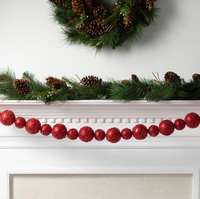 Red Ball Christmas Garland