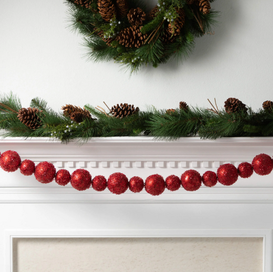 Red Ball Christmas Garland