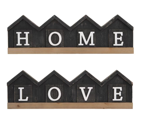 House or Love Wood Wall Decor Sign