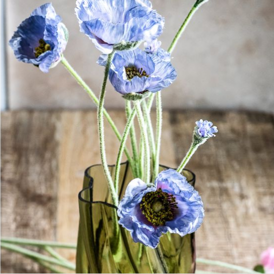 26" BLUE POPPY FLOWER STEM