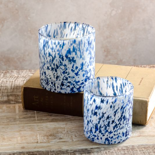 BLUE SPECKLE CANDLE JAR | 2 SIZES