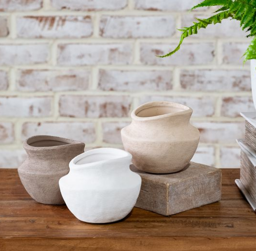 3.5" WIDE MOUTH EARTH VASE | 3 asst