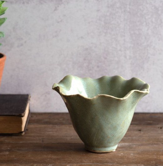 5.9" LT. GREEN DECO PLANTER