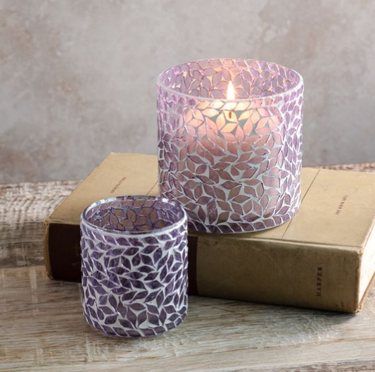 PURPLE MOSAIC CANDLE JAR | 2 SIZES