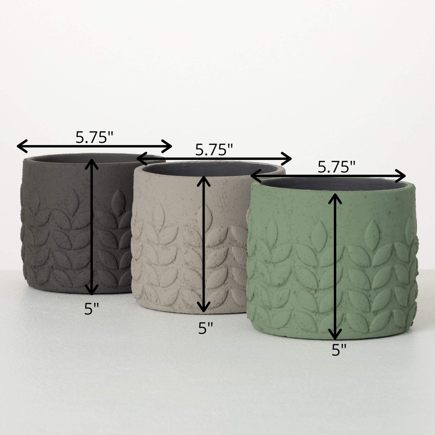 MODERN LEAF NEUTRAL TONED POT - 3 colors