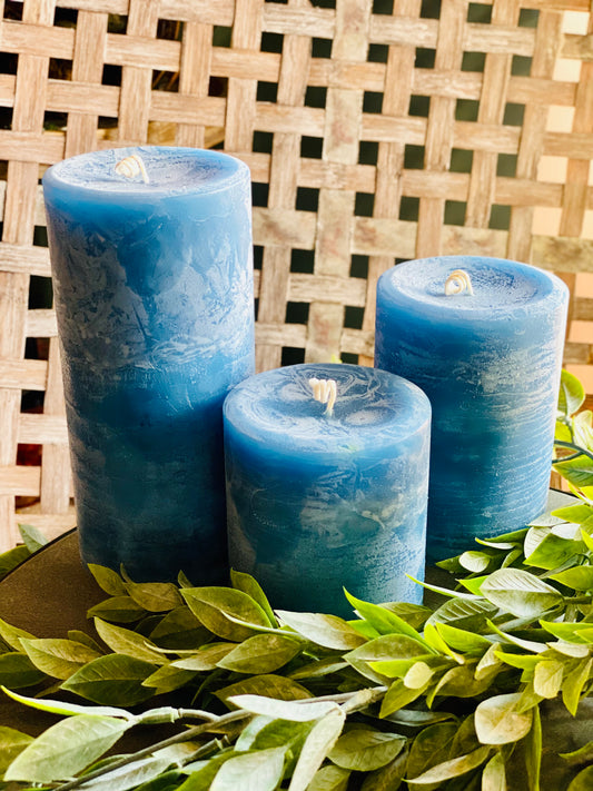 KANSAS STORM (scented) Pillar Candles -  5 SIZES