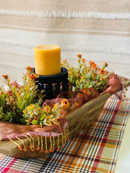 Sheer Autumn Organza Beaded Garland