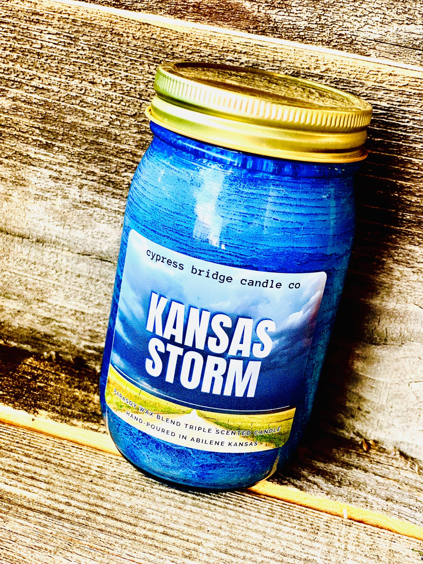 KANSAS STORM MASON  12oz+ Jar Candle