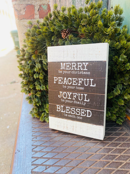 SLAT BOX SIGN - MERRY...