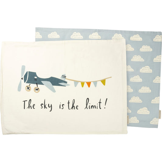 Pillowcase Set - Plane & Clouds