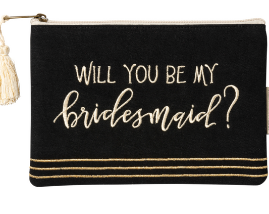 SALE! OVER 40% OFF Bridesmaid Large Cotton Zipper Pouch *