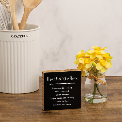 Block Sign - Heart Of Our Home **