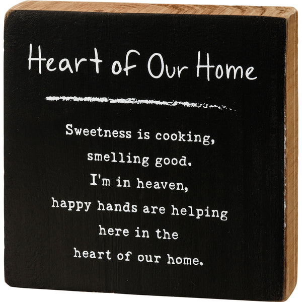 Block Sign - Heart Of Our Home **