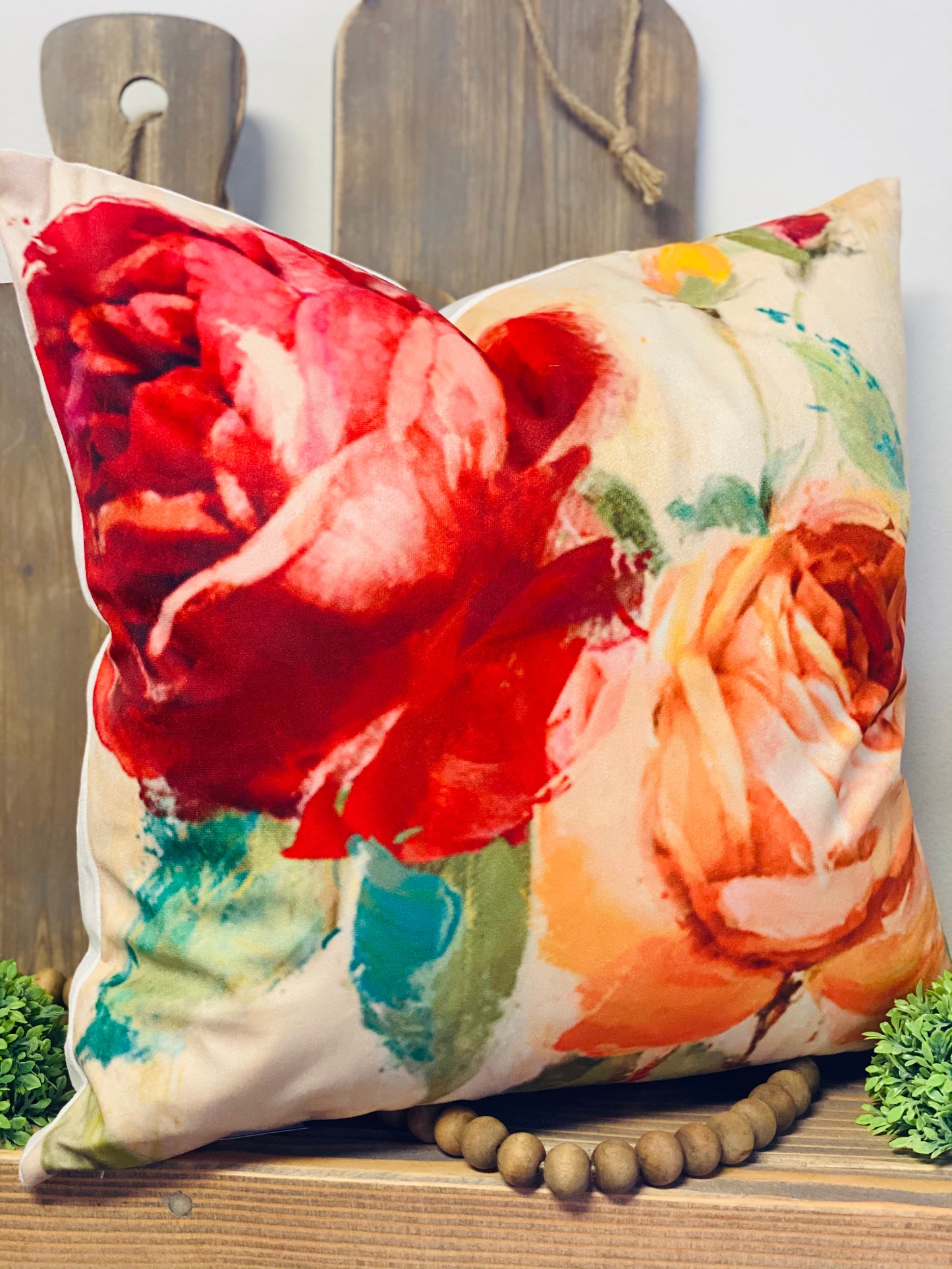 The Flower Market Velvet Pillow 18"