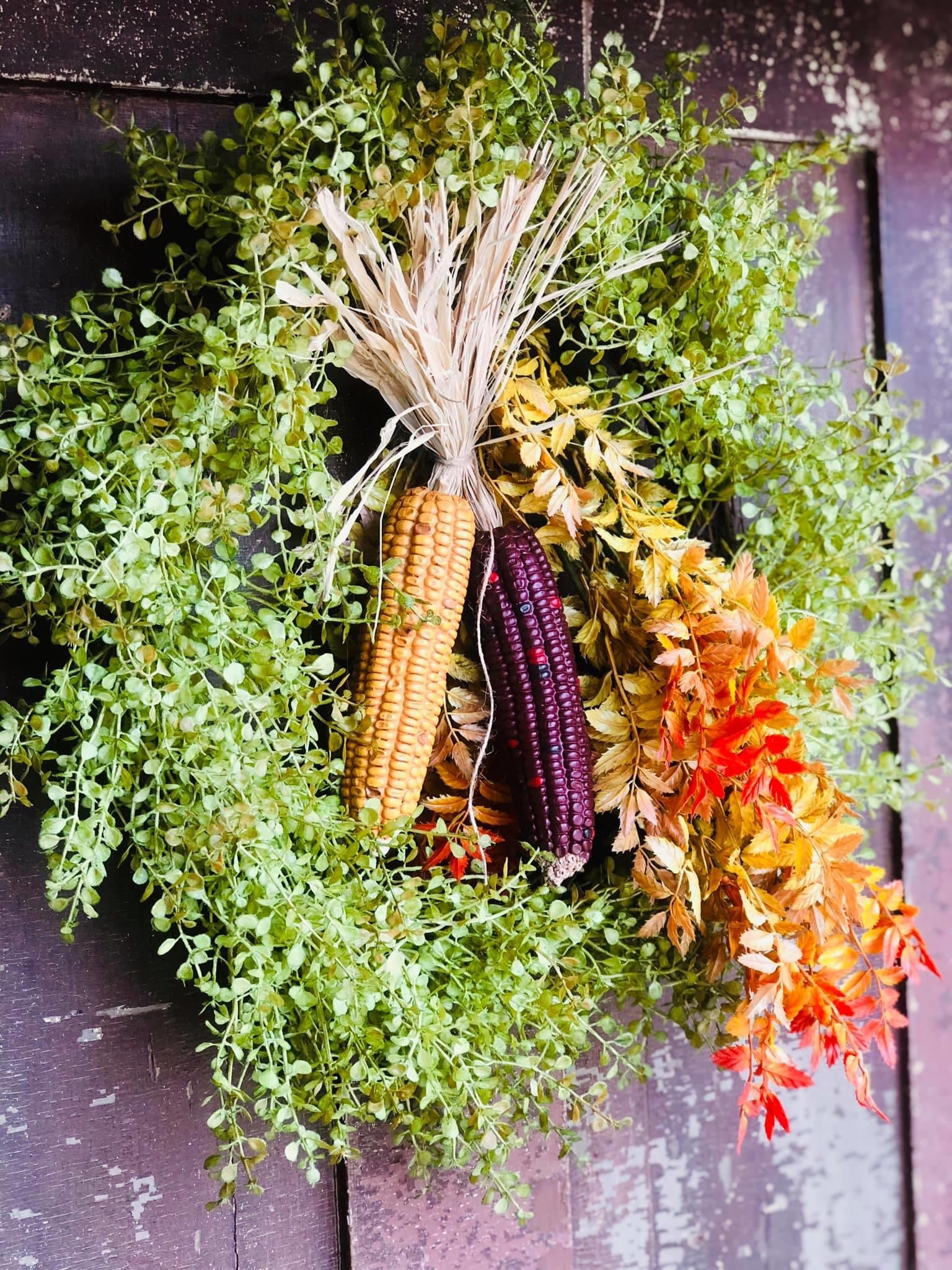 Faux Indian Corn Set/2